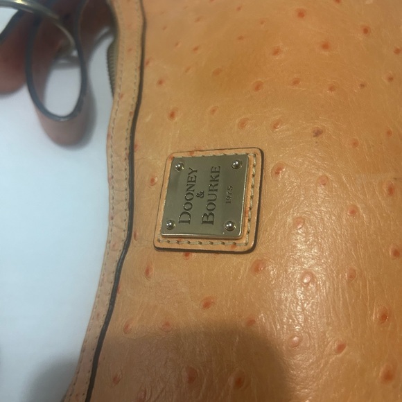Dooney & Bourke Tan Ostrich-Embossed Shoulder Bag - Picture 2 of 15